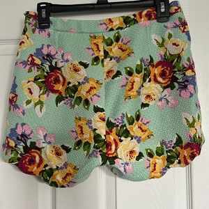 Floral print high waisted shorts